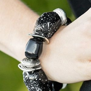 2 for $13 Dainty Black And Silver Bracelet